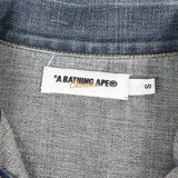 [S] A BATHING APE BAPE 00s CHAIN EMBROIDERED LOGO VINTAGE-PROCESSED 2ND TYPE DENIM JACKET INDIGO