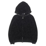 [M] A BATHING APE JACQUARD CAMO FULL-ZIP PILE HOODIE SWEATSHIRT BLACK