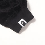 [M] A BATHING APE JACQUARD CAMO FULL-ZIP PILE HOODIE SWEATSHIRT BLACK