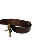 [32] Needles Leather Brass Buckle Made In England Belt Brown