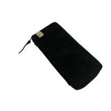 VISVIM SUEDE LONG ZIP WALLET BLACK