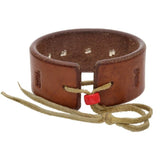 GORO'S LEATHER SEA URCHIN BRACELET / BANGLE WITH GOLD MEDAL