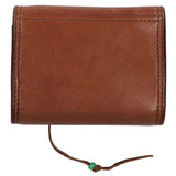 GORO'S SILVER CONCHO SADDLE LEATHER RING NOTEBOOK WALLET