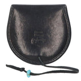 GORO'S SILVER CONCHO SADDLE LEATHER ROUND COIN PURSE CASE
