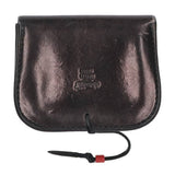 GORO'S SILVER CONCHO SADDLE LEATHER RECTANGULAR COIN PURSE CASE