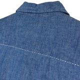 [M] Kapital Chambray Sashiko Stitch Concho Button S/S Shirt Indigo