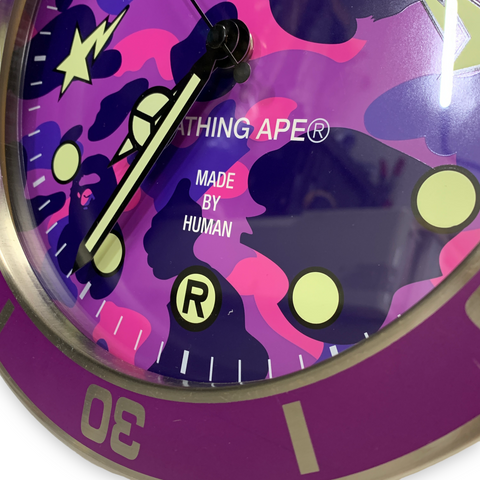 A Bathing Ape Bape Camo Wall Clock Purple – StylisticsJapan.com A Bathing Ape Bape Camo Wall Clock Purple – StylisticsJapan.com