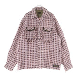 [3]  KAPITAL FANCY TWEED BOARD SHIRT JACKET L/S PINK WOOL