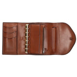 GORO'S SILVER CONCHO SADDLE LEATHER RING NOTEBOOK WALLET