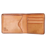 GORO'S BI-FOLD SADDLE LEATHER WALLET WITH SILVER CONCHO