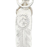 GORO'S HEART WHEEL FEATHER SMALL NECKLACE TOP PENDANT