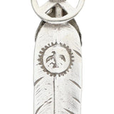 GORO'S HEART WHEEL FEATHER LARGE NECKLACE TOP PENDANT