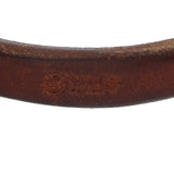 GORO'S SINGLE CAN CONCHO LEATHER / SILVER BRACELET BROWN