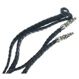 CHROME HEARTS LEATHER BRAID SCROLL TIP NECKLACE SILVER