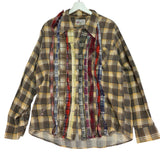 [L] Needles Rebuild Ribbon Cut Flannel Shirt Remake