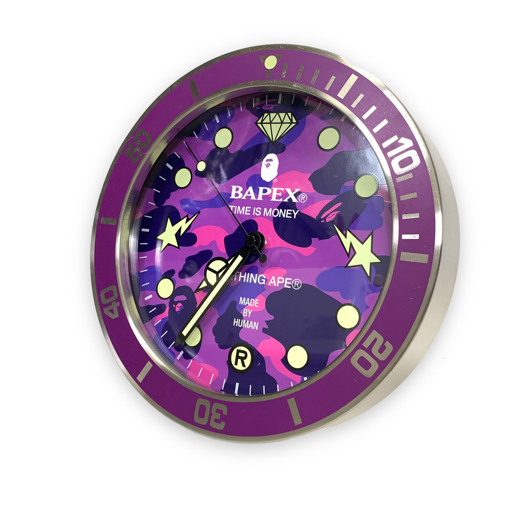 A Bathing Ape Bape Camo Wall Clock Purple – StylisticsJapan.com