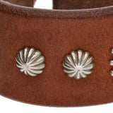 GORO'S LEATHER SEA URCHIN BRACELET / BANGLE WITH GOLD MEDAL