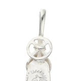 GORO'S HEART WHEEL FEATHER SMALL NECKLACE TOP PENDANT
