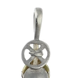 GORO'S GOLD HEART WHEEL FEATHER SMALL NECKLACE TOP PENDANT