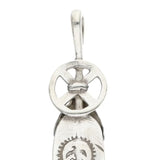 GORO'S HEART WHEEL FEATHER LARGE NECKLACE TOP PENDANT