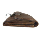 GORO'S SILVER CONCHO SADDLE LEATHER 2 FOLD WALLET