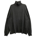 [4] AURALEE LUSTER PLAITING HI NECK L/S TEE DK GREY