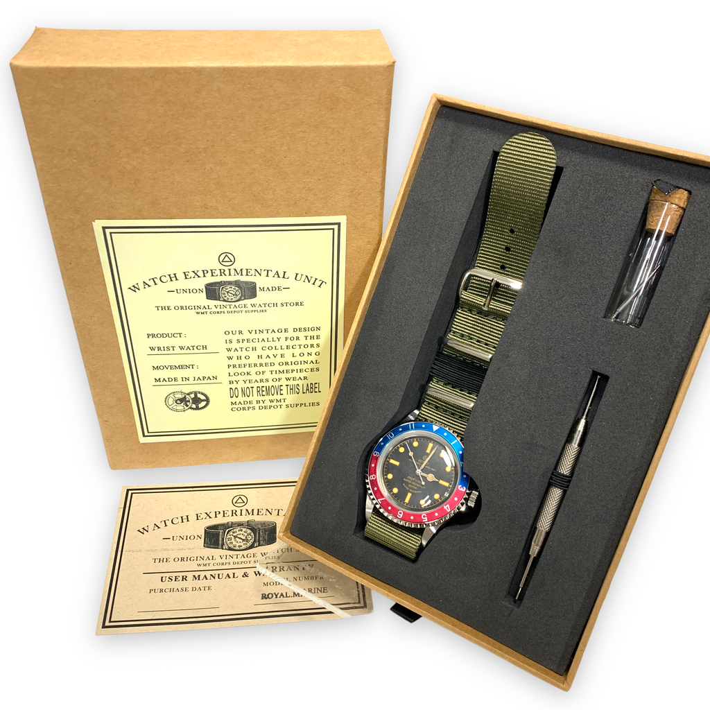 新品未使用!WMT ROYAL MARINE PEPSI 時計 エイジド加工 【公式 新品未使用!WMT ROYAL MARINE PEPSI 時計 エイジド加工 【公式