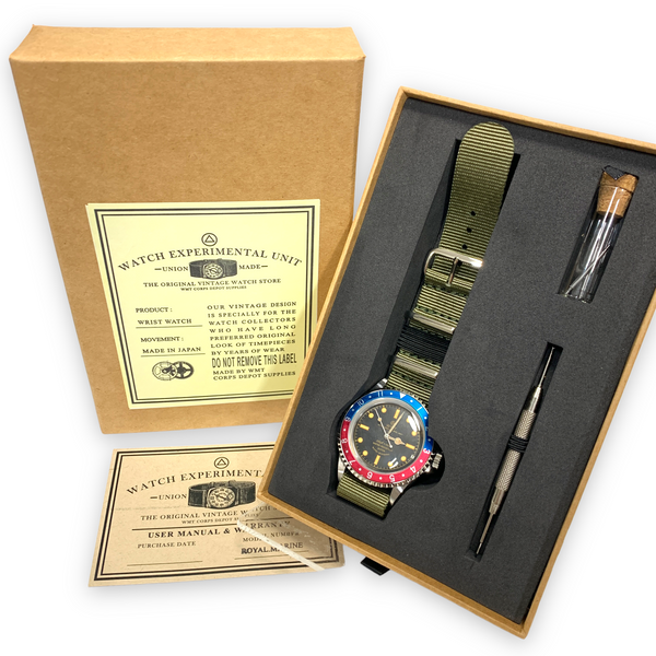 新品WMT  MARINE PEPSI WATCH 時計 DS! WMT Royal Marine / Pepsi Pilot Bezel / Sea Diver Dial Watch