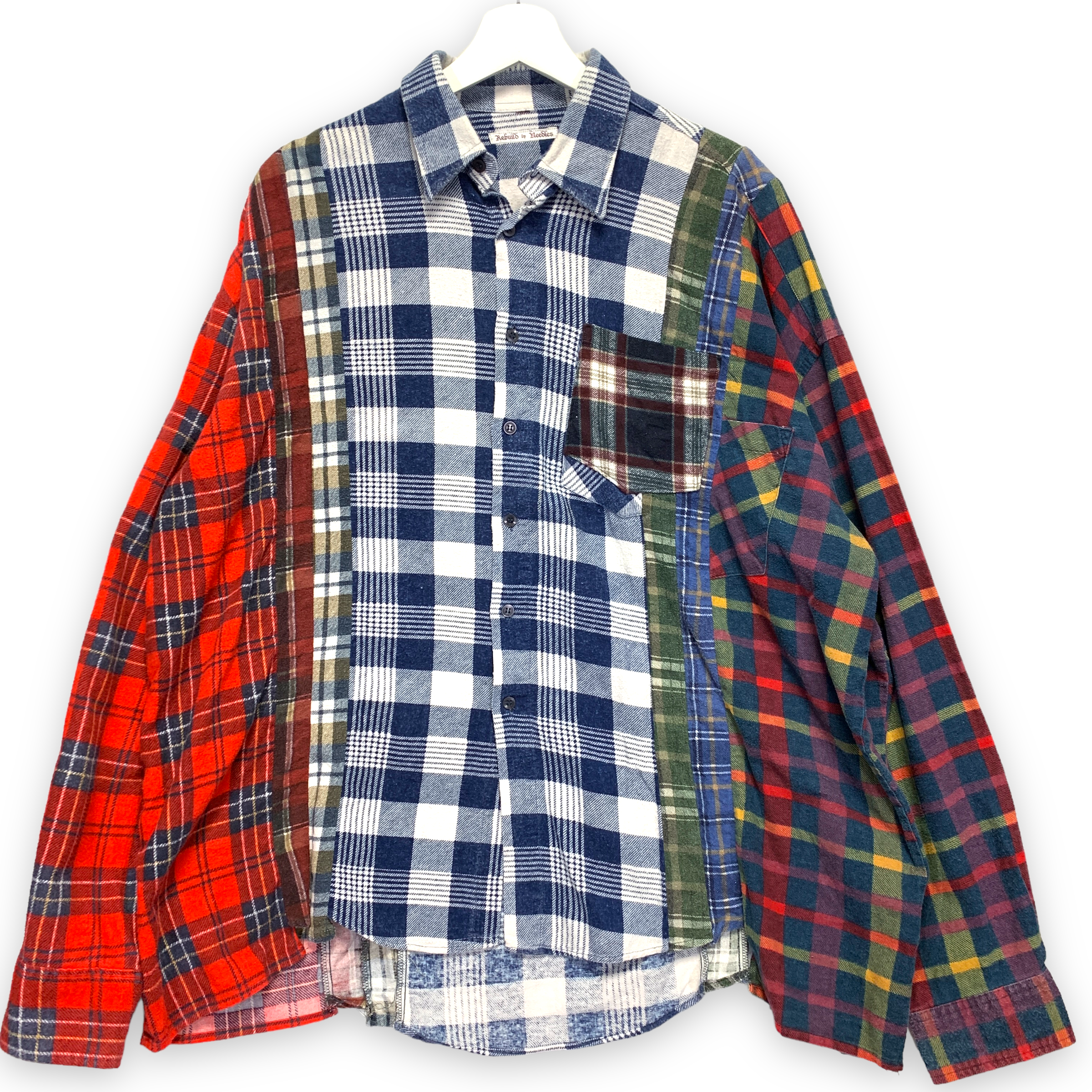 トップス REBUILD by NEEDLES 7Cut Flannel Shirt OS] Needles Rebuild 7 Cut Oversized Flannel Shirt