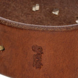GORO'S LEATHER SEA URCHIN BRACELET / BANGLE WITH GOLD MEDAL