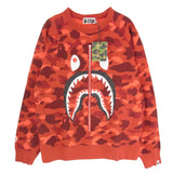 [XL] BAPE COLOR CAMO SHARK CREW SWEAT ZIP RED