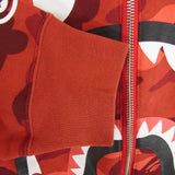 [XL] BAPE COLOR CAMO SHARK CREW SWEAT ZIP RED