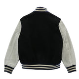 [L] BAPE COWHIDE VARSITY JACKET BLACK