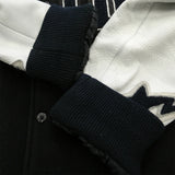 [L] BAPE COWHIDE VARSITY JACKET BLACK