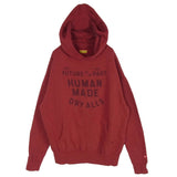 [XL] HUMAN MADE 25AW HM30CS030 TSURIAMI HOODIE FRONT LOGO PRINT PULLOVER SWEAT HOODIE BURGUNDY
