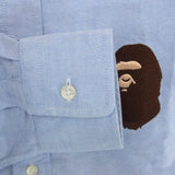 [M] A BATHING APE LOGO EMBROIDERY LONG SLEEVE SHIRT