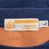 [L] A BATHING APE BAPE FRONT V LOGO PATCH CREWNECK T-SHIRT SHORT SLEEVE NAVY