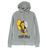 [M] BAPE X KAWS MILO FULL ZIP HOODIE GREY