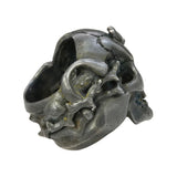 NUMBER (N)INE X MAGICAL DESIGN SKULL RING SILVER BLACK SIZE 17