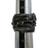 NUMBER (N)INE X MAGICAL DESIGN SKULL RING SILVER BLACK SIZE 17