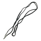 CHROME HEARTS LEATHER BRAID SCROLL TIP NECKLACE SILVER