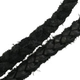 CHROME HEARTS LEATHER BRAID SCROLL TIP NECKLACE SILVER