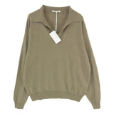[3] AURALEE CASHMERE SILK KNIT SKIPPER POLO BROWN