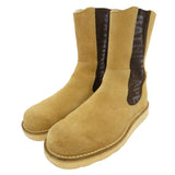 [US5] A BATHING APE BAPE LOGO PRINT SUEDE SIDE-GORE BOOTS BEIGE BROWN