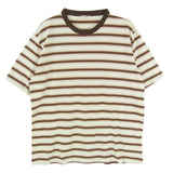 [5] AURALEE GRADIENT STRIPE JERSEY TEE BROWN