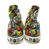 [US9] A BATHING APE BAPE MILO ALL ANIMALS APE STA CANVAS HIGH-TOP SNEAKERS MULTICOLOR
