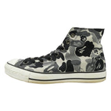 [US8.5] A BATHING APE BAPE x STUSSY APE STA GREY CAMO CANVAS HIGH-TOP SNEAKERS MULTICOLOR