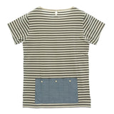 [3] VISVIM 14SS BORDER CREW S/S STRIPED T-SHIRT GREY X OFF-WHITE