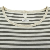 [3] VISVIM 14SS BORDER CREW S/S STRIPED T-SHIRT GREY X OFF-WHITE
