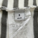 [3] VISVIM 14SS BORDER CREW S/S STRIPED T-SHIRT GREY X OFF-WHITE